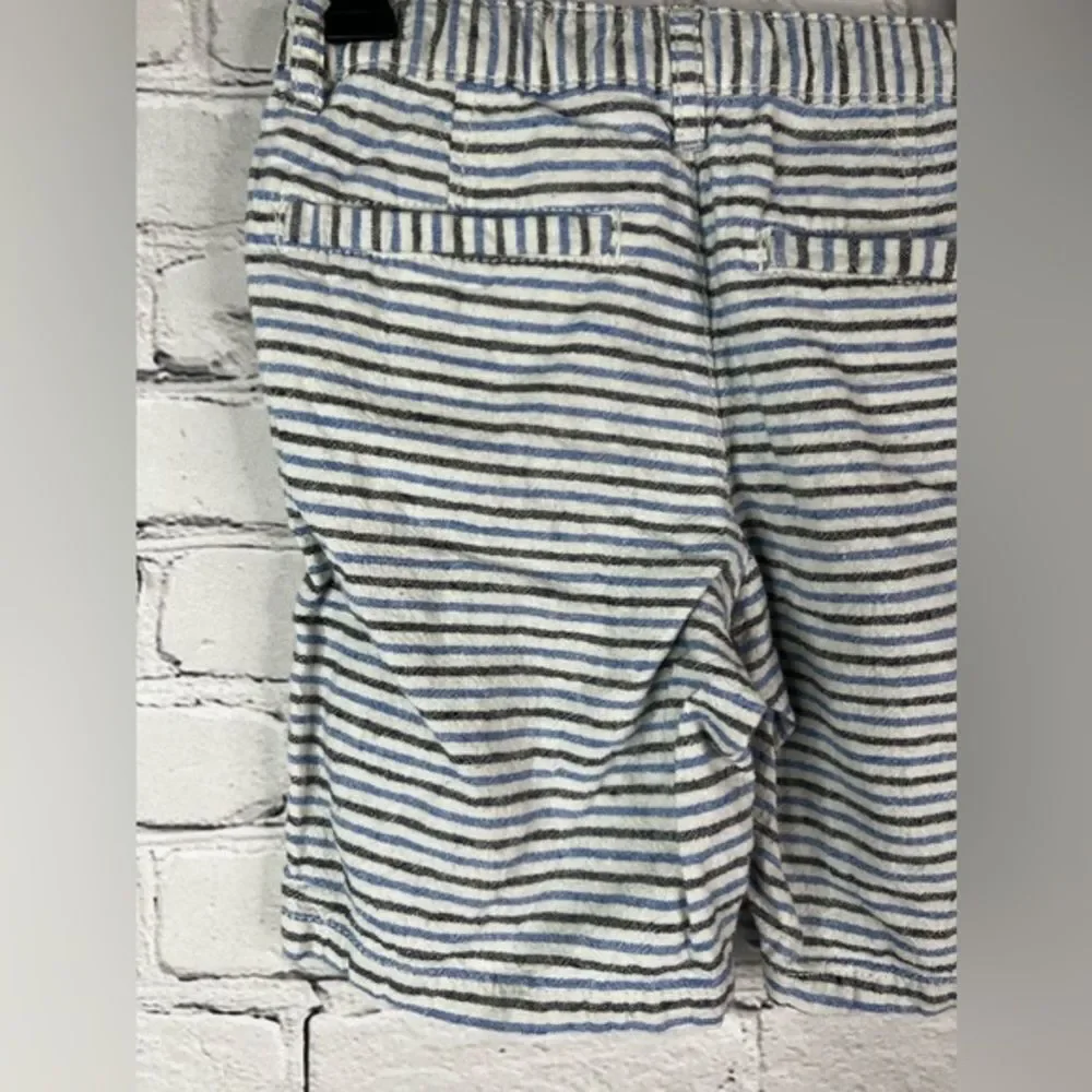 Children's place blue white striped linen cotton blend boy shorts 5t‎